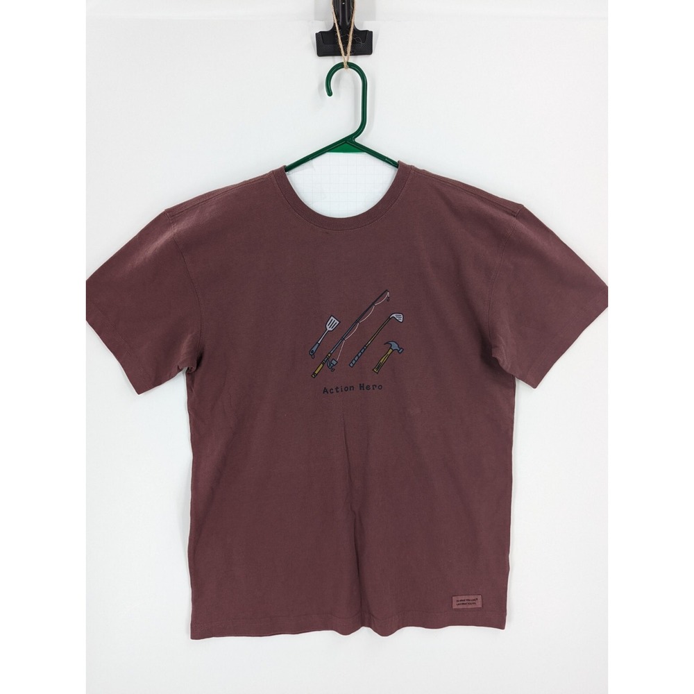 Life is Good Men's Action Hero Tee Shirt, Grill, Golf, Hammer, Fish, Small, NWT